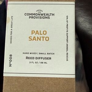 New in box Commonwealth Provisions Palo Santo Reed Diffuser